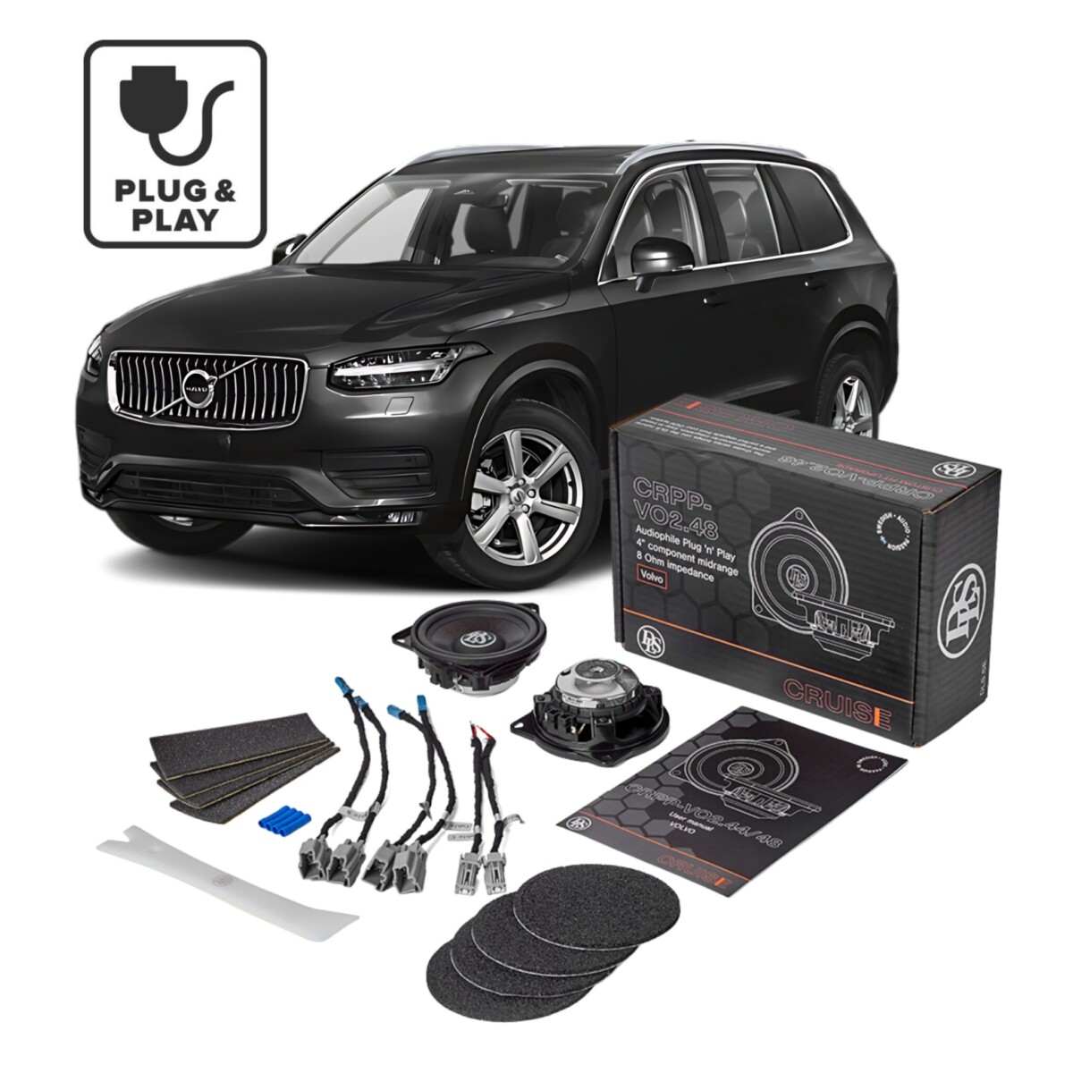 Zestaw głośników DLS Plug&Play do nowszych Volvo High Performance - przód i tył