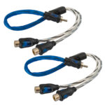 Rozgałęźnik RCA 1 męski - 2 żeńskie AutoConnect RCAYL2F 1m niebieski