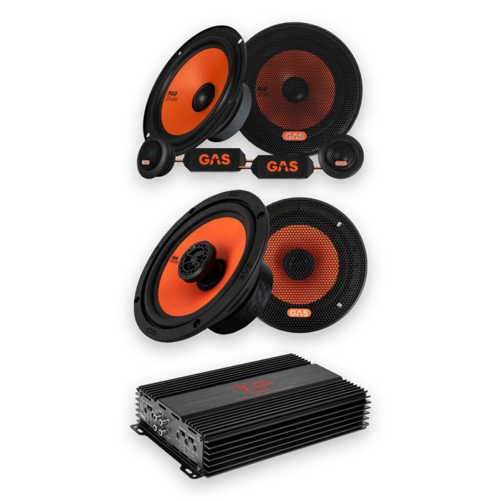 Zestaw car audio – GAS MAD K1-64 + GAS MAD X2-64 + Bass Habit REBEL RA800W
