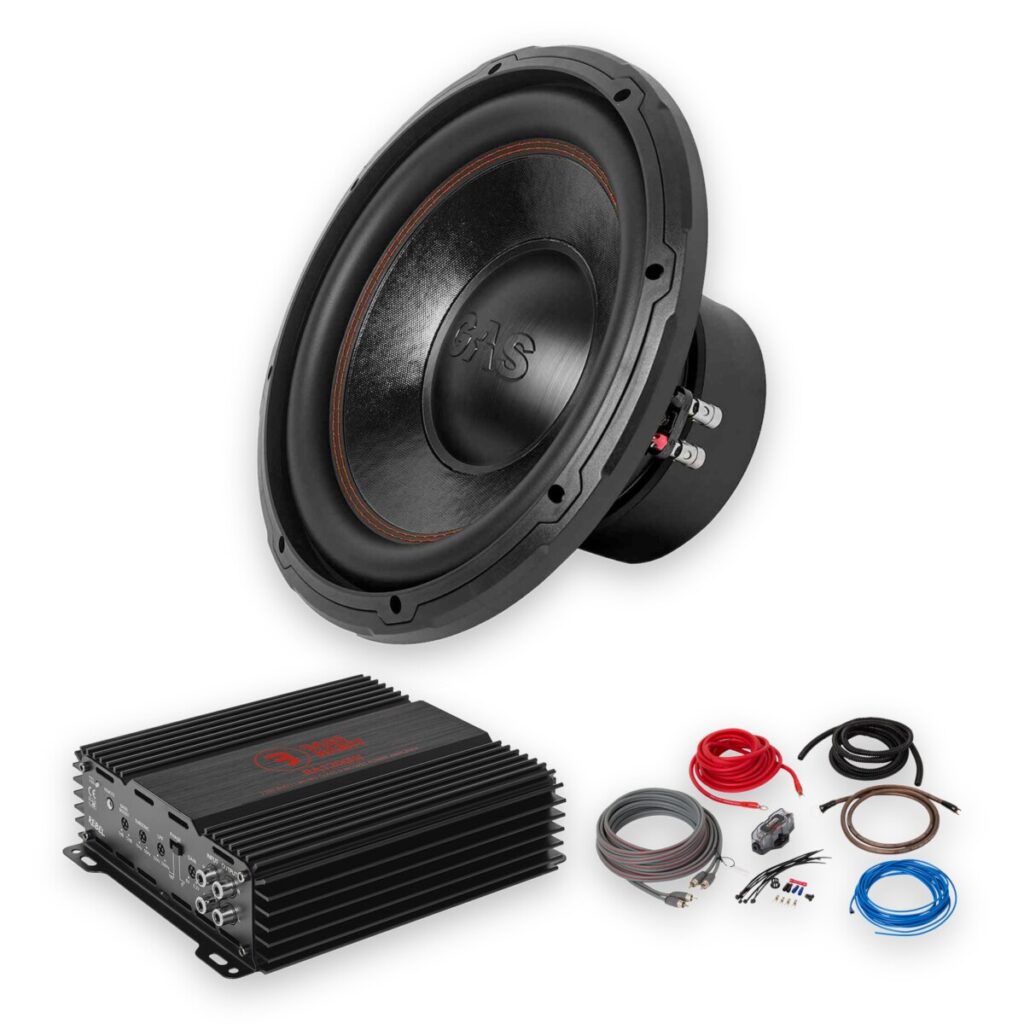 Zestaw basowy 600W – Bass Habit REBEL RA1200W + GAS MAD S3-12D2 + PWK10OFC