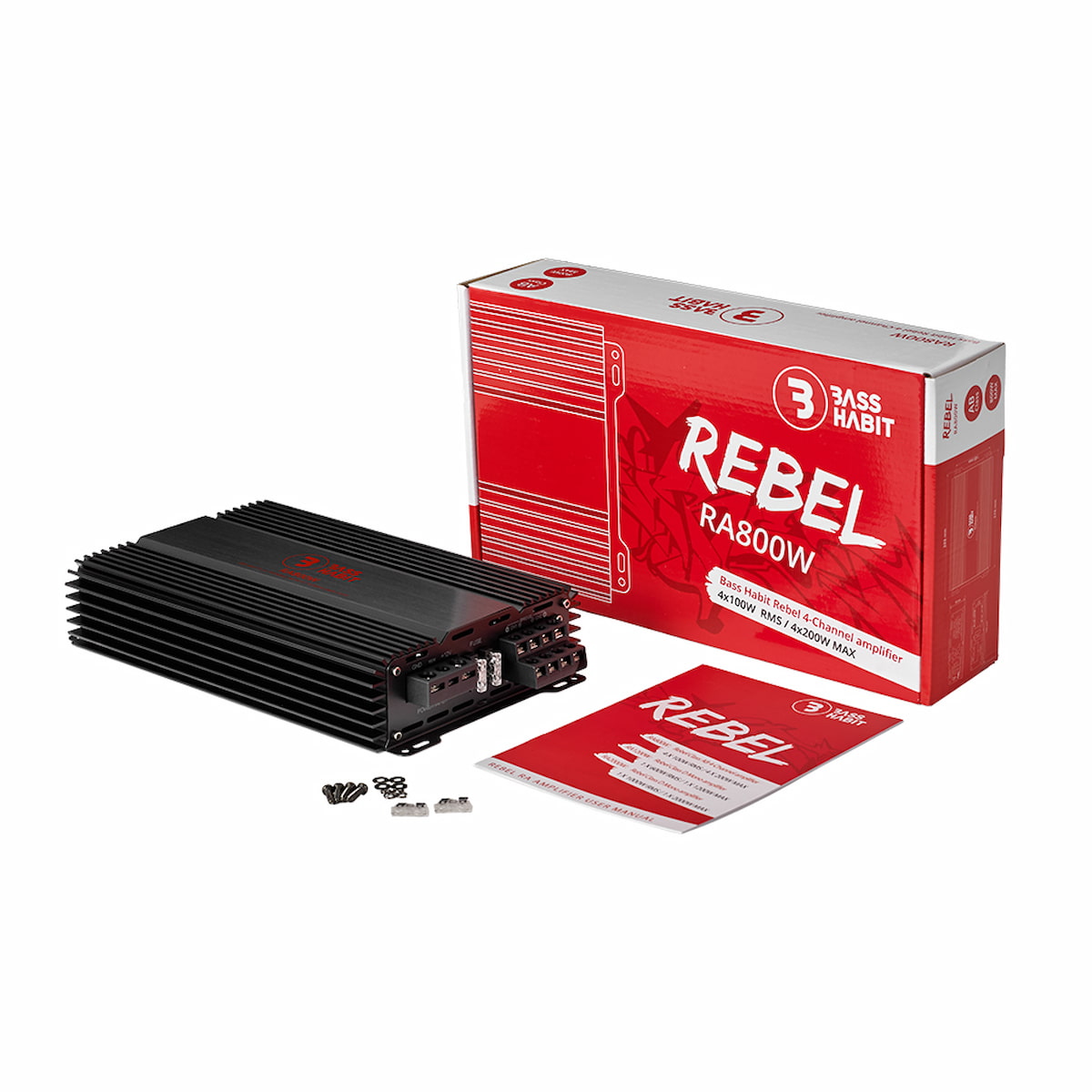 Zestaw car audio – GAS MAD K1-64 + GAS MAD X2-64 + Bass Habit REBEL RA800W