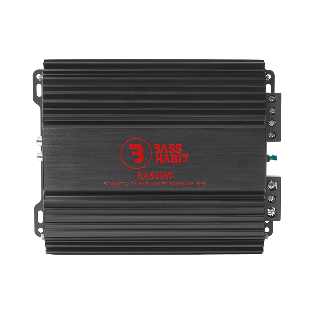 Bass Habit Rebel RA500W – element zestawu Tani i dobry zestaw car audio wzmacniacz 500W głośniki 80W okablowanie